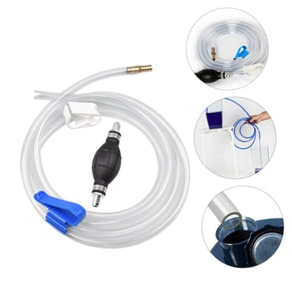 Manual Suction Hose Set for Vehicle and Aquarium, Useful Siphon Pump with Guide Oil Tube for Water and Fuel Transfer, Handheld Liquid Transfer Hose for Car and Home Use