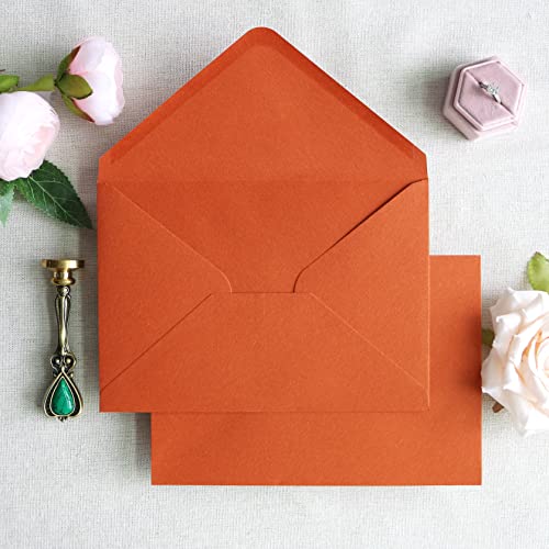 PONATIA 50 PCS/Pack A7 Envelopes, Burnt Orange 5x7 Envelopes - color: Burnt Orange
