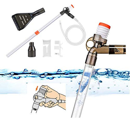 Aquarium Gravel Cleaner Siphon Fish Tank Vacuum Cleaner for Absorb Dirt Wash Sand Algae Scrapers Water Changer Gravel Washer for Fish Tank Cleaning Gravel and Sand (Normal Version)