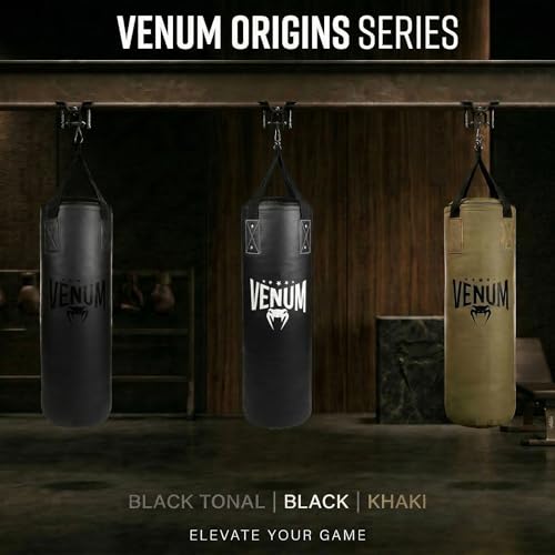 Venum Origins Punching Bag (Ceiling Mount Included) - color: Black/White