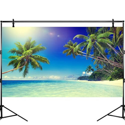 Tropical Paradise Beach Fish Tank Background Ocean Island Seashore Aquarium Background Sandbeach Seascape Terrarium Backgrounds Blue Sky Seacoast Ocean Sea Waves Reptile Tank Backgrounds 24x12in - color: Light Aqua, size: 24(W)x12(H)inches/ 60(W)*30cm(H)