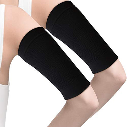 WILLBOND 4 Pairs Slimming Arm Shaper Sleeve for Women Men Upper Flabby Arm Sleeve for Slimming Sun Protection Tattoo Cover up - color: Black