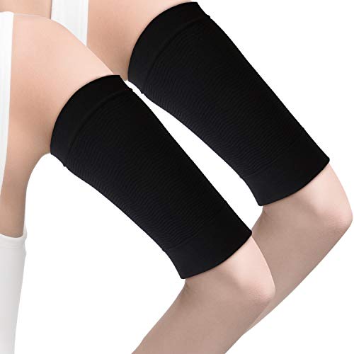 WILLBOND 4 Pairs Slimming Arm Shaper Sleeve for Women Men Upper Flabby Arm Sleeve for Slimming Sun Protection Tattoo Cover up - color: Black