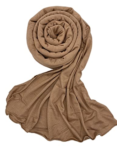 Txmout Premium Jersey Hijabs for Women - Cotton Muslim Scarfs - color: Camel