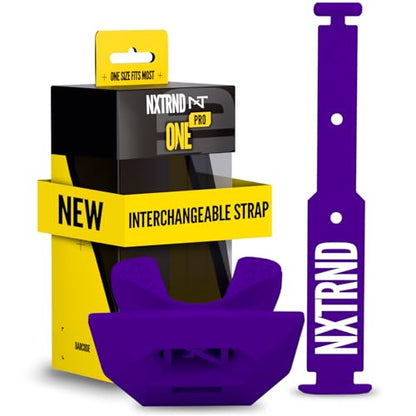 Nxtrnd One Pro Football Mouth Guard, Interchangeable Strap, Fits Adult & Youth (Purple) - color: Purple Pro