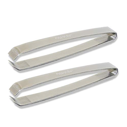 Made In Japan Fish Bone Tweezers (2-pack) - Non-Slip, Precision Grip - Debone Salmon, Bass, Catfish - Stainless Steel Handmade Japanese Craftsmanship (4 3/4") - size: 4 3/4" - 2 pack