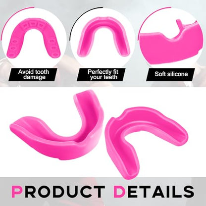 BBTO 20 Pcs Football Mouthguards Bulk - Youth & Adult Mouth Guard No Boil Mouthpiece Adult Youth Soft Mouth Guard for Lacrosse Basketball Hockey Wrestling - color: Pink, size: L