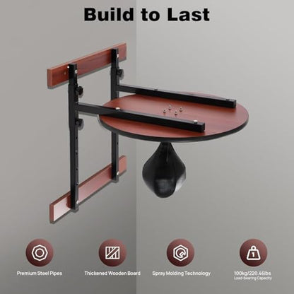 Speed Bag Platform Kit, Heavy Duty Wall Mount Boxing Training Equipment with Adjustable Height, 5-Level PU Speedball for Home Gym, Boxing Gym, 23.62 Inch Round Board, 220 lbs Load Capacity