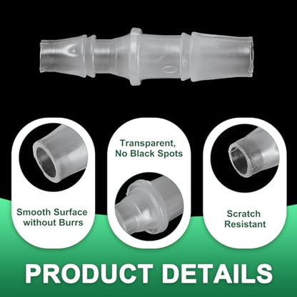 PATIKIL Hose Barb Reducer, 6 Pcs 5/16" to 1/4" Hose ID Connectors Joint Plastic Pipe Fitting Splicer Mender Union Adapter for Air Water Fuel Gas Aquarium, White - size: 5/16" to 1/4"