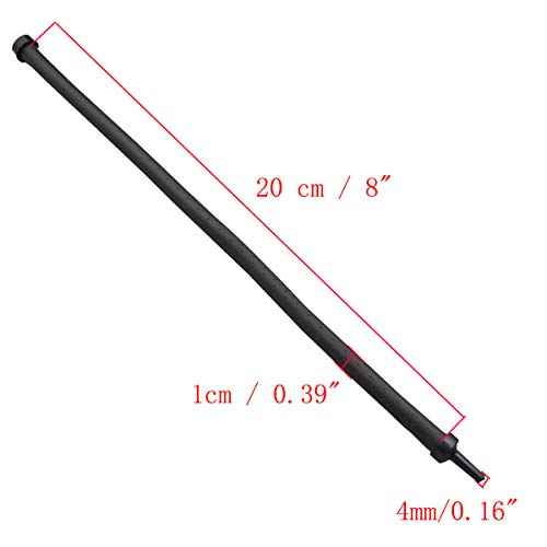 COMOK 10mm Diameter Rubber Tube Aquarium Air Curtain Bubble Air Diffuser Flexible Air Bubble Rubber Tube for Aquarium Fish Tank, Black, Long (20cm/8") - size: 20cm/8"