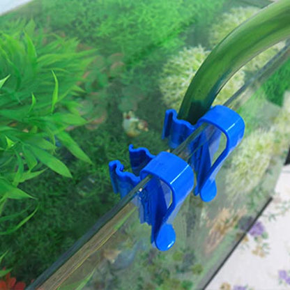for Tank Hose Holders Water Pipe Tube Clamp Fixed Clip Adjustable Aquarium Accessories Hoses Holder Clip Fish - size: Blue BL