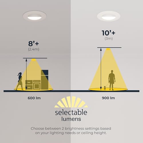 HALO RA 4 in Canless LED Recessed Downlight with Adjustable Gimbal, Selectable Lumens and Selectable Color Temperatures, Dim-to-Warm Technology, Damp Location Rated - RA4LS9FSD2W1EWHDM - size: 4 in