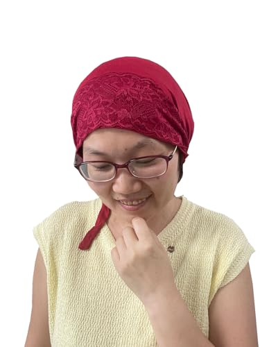 3Pack Islamic Muslim Under Hijab Cap Inner UnderScarf for women Lace Under Scarf Hat Hijab Cap with Tie - color: Light Grey Navy Blue Wine Red