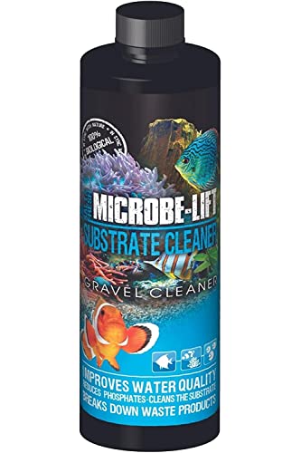MICROBE-LIFT Gravel & Substrate Cleaner for Saltwater Aquarium and Freshwater Tanks, Tank Cleaner and Aquarium Water Conditioner, Clarifies Water, Reduces Sludge, Aquarium Supplies, 4 Ounces (GSC04) - size: 4 Ounces