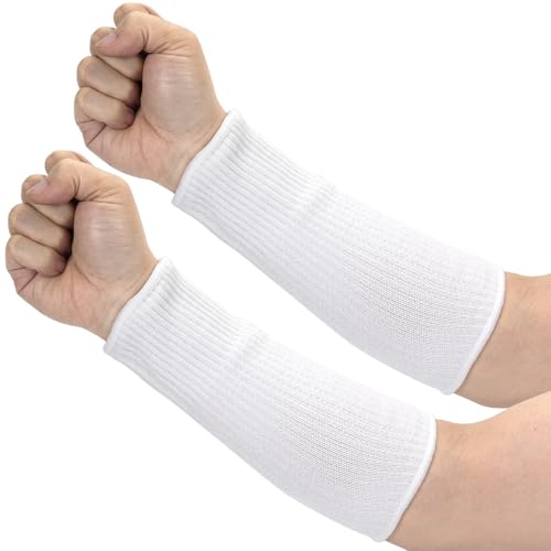 ANCIRS Cut Resistant Sleeves for Arm Protection, Gardening Sleeves, Dog Bite Safety Arm Sleeves - color: White