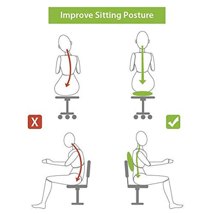 WIWAPLE Wiggle Seat, Inflatable Stability Balance Disc Wobble Cushion, Balance Disc Wiggle Seat, Flexible Seating Classroom with Free Air Pump Sensory Kids (Office & Home & School) - color: Green