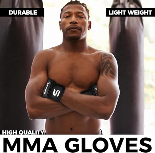 SAWANS MMA Gloves Karate Mitts Punch Bag Boxing Gloves Martial Arts Combat Taekwondo Kickboxing Mitts Fighting Grappling Training for Womens Mens Adults - size: Large
