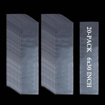 20PCS 6" x 30" Extra Long Clear Plastic Sleeves for Posters and Banners | Heavy Duty, 2 Mil Thick, Flat Open, Long Tube Storage Bags for Packaging Blueprint, Fishing Rods & Large Narrow Items - color: 6" x 30"-20PCS