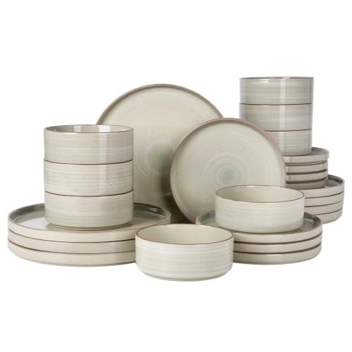 Famiware Stellar 24-Piece Stoneware Dinnerware Set, Matcha Green - color: Matcha Green, size: Service for 8 (Standard Dinner Set)
