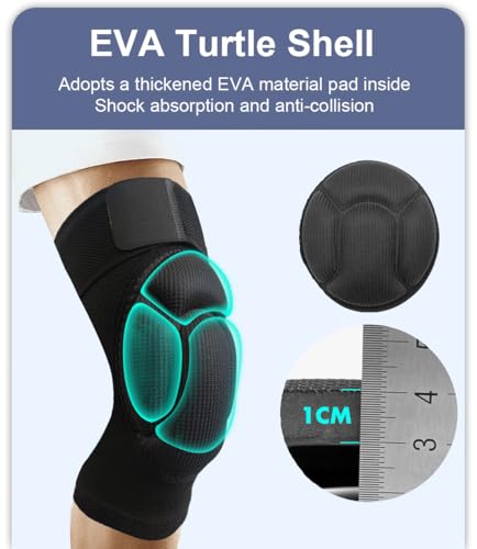 SUJAYU 2 Pack Turtle Volleyball Knee Pads for Women Men Wrestling Knee Pads Wrestling Gear, Crash Pad Snowboarding Gear Knee Protector Soft Knee Pad for Work (X-Large) - size: X-Large