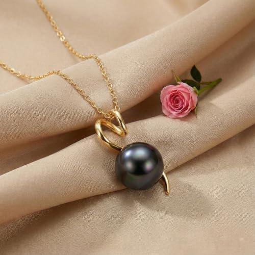 TRYNDI Tahitian Black Pearl Necklaces for Women - Wife Christmas Gift Ideas - style: Black Pearl Twist
