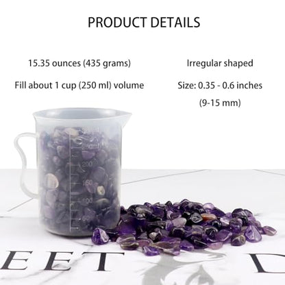 0.96LB Natural Amethyst Aquarium Gravel Vase Filler Crushed Crystal Quartz Succulent Rocks Fish Tank Decor Pebbles Bulk Polished Irregular Shaped - Amethyst - color: Amethyst