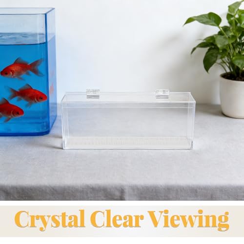Fish Acclimation Box: Clear Acrylic Breeder Box - 9.84x3.78in - Aquarium Isolation Separator for Isolating Fish Fry/Betta Hatching/Guppy Breeding - size: 25.00X9.60X5.10CM