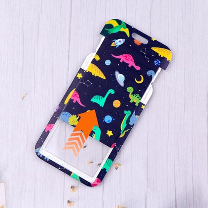 Space Dinosaur Lanyard for Kids with Retractable Badge Holder Cute Badge Reel Clip for Key Card Work ID Young Student Teacher - color: Dinosaur