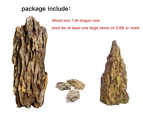 AWXZOM Natural Dragon Rock Carefully Selected Mixed Sizes, Decorative Aquarium Rocks, Aquarium Stones for Fish Tank (7.1lb-Large) - size: 7.1lb-large