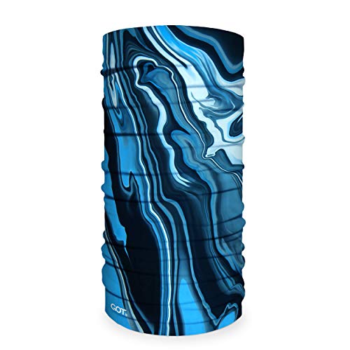 GOT Sports Tube Bandana - Neck Gaiter for Women Men, Face Mask, Neck Wrap, Head Scarf, Curly Hair Sleep Protection - color: Liquid Paint Blue