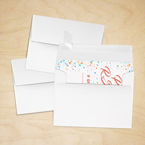 LUXPaper A2 Invitation Envelopes | Peel & Press | 4 3/8" x 5 3/4" | White | 80lb. Text | 500 Qty - color: 80lb. White Peel & Press, size: 500 Qty.