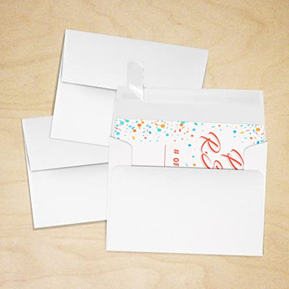 LUXPaper A2 Invitation Envelopes | Peel & Press | 4 3/8" x 5 3/4" | White | 80lb. Text | 500 Qty - color: 80lb. White Peel & Press, size: 500 Qty.