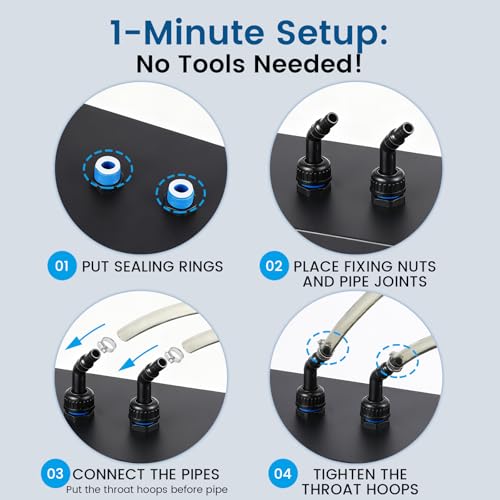 Aquarium Chiller Fitting Kit, Water Hose Connector Accessories | One Set (1 Set)