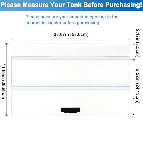23.07×11.69×0.16 in Aquarium Lid Glass Canopy | Clear Tempered Glass Aquarium Fish Tank Hoods, Fits For 15/20/ 55-Gallon Fish Tank - size: 1PCS-23.07 x 11.69 x 0.16in