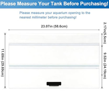 23.07×11.69×0.16 in Aquarium Lid Glass Canopy | Clear Tempered Glass Aquarium Fish Tank Hoods, Fits For 15/20/ 55-Gallon Fish Tank - size: 1PCS-23.07 x 11.69 x 0.16in