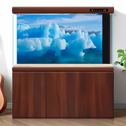 Winter Splendid Iceberg Fish Tank Background Icebergs Formations Closeup Aquarium Background Wintry Frosty Coast Iceberg Terrarium Backgrounds Blue Sky Winter Lake Reptile Tank Backgrounds 24x12in - color: Cold Blue, size: 24(W)x12(H)inches/ 60(W)*30cm(H)