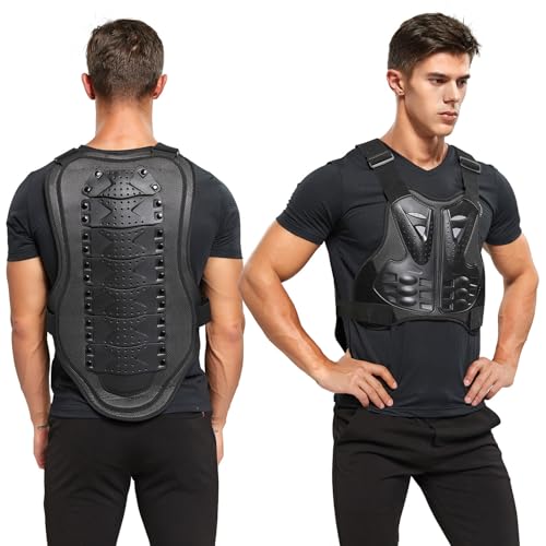 PELLOR Motorcycle Armor Vest Chest Back, Motocross Body Guard Vest Skiing Riding Skating Anti-Fall Vest Protective Gear - size: Medium