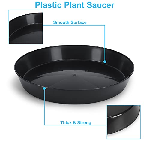 18 Inch (16.3 Inch Base), Black | Case of 2, Plant Saucer - size: 18" (16.3" base)