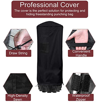 Freestanding Punching Bag Cover - Outdoor Waterproof, Standing Heavy Bag Protective Cover for Boxing Bag - size: 43.3"H x 28"D