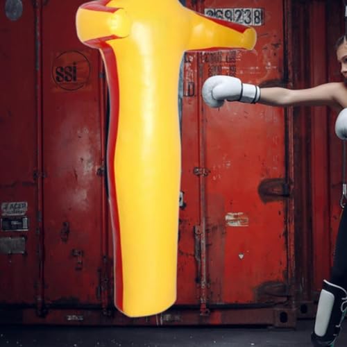 Grappling Dummy Wrestling Dummy Unfilled Jiu Punching Bag Throwing Judo Dummy Bag for Kickboxing Judo Karate - color: Yellow 160cm