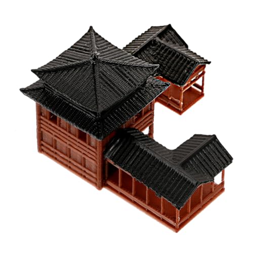 Miniature Pagoda Figurines Ancient Inn Landscape Model Aquarium Decor Ornaments for Fish Tank Bonsai Figurines Japanese Zen Garden and Micro Landscape 3.14 X 3.14 X 2.36 in