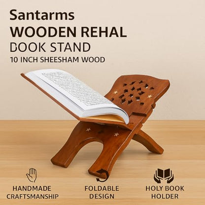 Book Stand Cover Case Wooden Rehal Holy Quran Bible Gita Office Home Decor Furniture 10 inch Stand