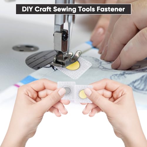 Piopiocoing 64 Pcs 1.18 Inch Hidden Magnetic Snaps，32 Pairs PVC Hidden Sew Invisible Magnetic Snap Clothing Clasp DIY Craft Sewing Tools Fastener Snaps Buttons for Purses