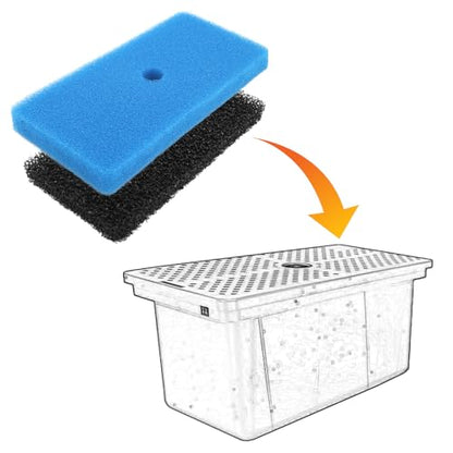 4 Sets Pond Filter Pads, Coarse and Fine Sponge Pond Filter Media Compatible with 52231 and 52229 Box for Outdoor Aquariums Fountains