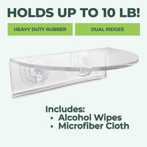 Window Garden Veg Ledge - Window Shelf for Plants, Clear Acrylic Shelves - Suction Cup Indoor Plant Holder - Glass Window Sill Extender for Microgreens Kit, Seed Starter Pots, Planters (1 Pack) - size: 1 Medium (Original)