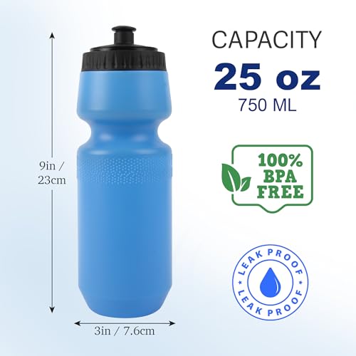 Trail maker Reusable Leakproof Water Bottles, 25 Oz. BPA Free Pull Top Cap & Squeeze for Water & Sports Drinks, 50 Pack - size: (50 Pack) 25 Oz.