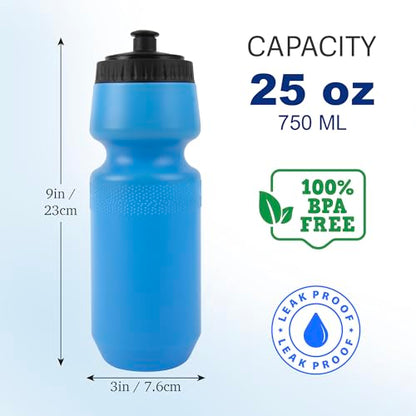 Trail maker Reusable Leakproof Water Bottles, 25 Oz. BPA Free Pull Top Cap & Squeeze for Water & Sports Drinks, 50 Pack - size: (50 Pack) 25 Oz.