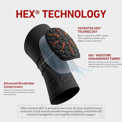 McDavid Moisture Wicking HEX Technology Knee Sleeves for Women/Men, Elbows & Shins Protection, Hex Pads - color: Black, size: Small