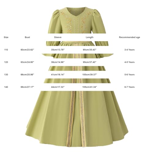 Toddler Girls Muslim Abaya Dress Islamic Dubai Modest Lace Belted Dress Abayas Kaftan Eid Prayer Clothes Arabian Maxi Robe - color: Light Green-d, size: 3-4T