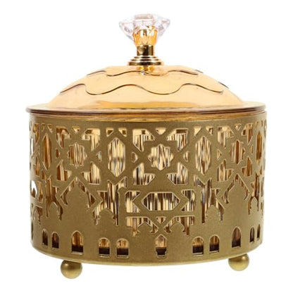 Alipis Metal Snack Candy Tray for Eid Ramadan Party Serving Plate Organizer for Dried Fruits Small Items 3.94 Inch Decorative Home Kitchen